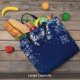 thumbnail image 5 of Fotbe Christmas Blue Bolsa Tote con Estampado para Mujer, Bolsos con Cremallera, Bolsa de Hombro Casual de Gran Capacidad con Bolsillos Internos, 5 of 7