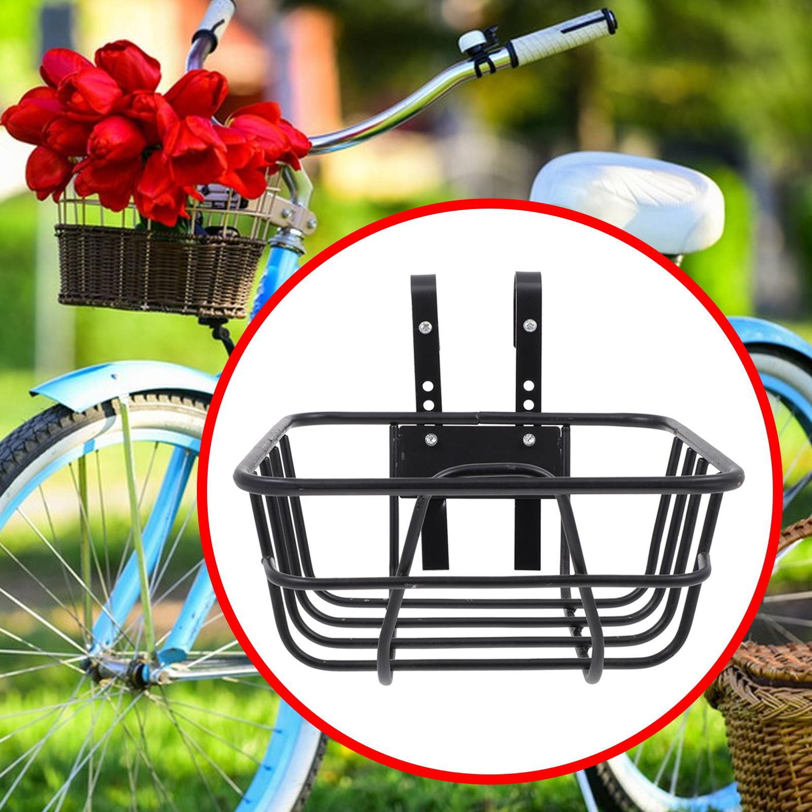 GARENDE Metal Wire Front Basket with Hooks Simple Installation for Mountain Bike