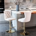 thumbnail image 4 of Cupreous Nailheads and Foam Filler / Velvet Barstools for Kitchen Use Set of 2, 4 of 7