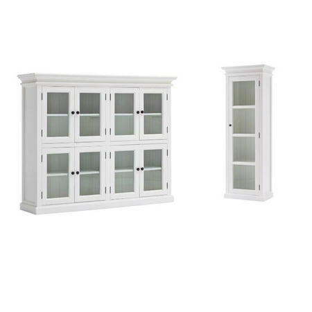 Set Of 2 China Pantry And Bookcase Cabinets With Glass Doors In
