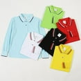 thumbnail image 3 of Tiijoy Boys School Uniform Long Sleeve Polo Shirt Kids Casual Pique Shirt, Sizes 7-8, 3 of 3
