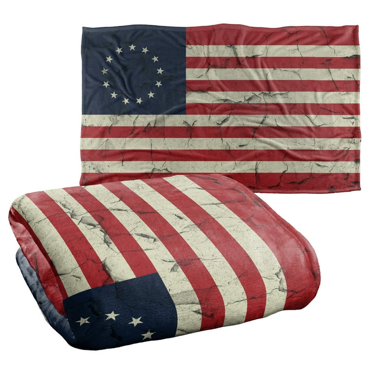 Betsy Ross Flag Distressed Silky Touch Super Soft Throw Blanket 36 x58
