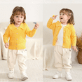 thumbnail image 2 of Younger Tree Baby Girl Cardigan Sweaters Long Sleeve Button Closure Knitted Cable Cardigan Coat for 6-9 Months, 2 of 10