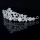 thumbnail image 4 of EeaseMX Delicada corona de flores de amor con cristales brillantes y tiara de velo para boda, novia, graduación (plata), 4 of 7