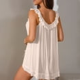 thumbnail image 4 of Womens Fashion 2026 Sexy Bows Split Side Ruffle Lace Mesh Sheer Babydoll Lingerie Dress Nightgown Set with Thong 2 Piece, 4 of 4