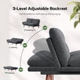 thumbnail image 2 of CHITOOMA 75" Futon Sofa Bed with Adjustable Backrest and Armrests, Convertible Sleeper Couch for Living Room, Bedroom, Apartment or Office, Gray, 2 of 10