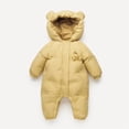 thumbnail image 2 of Oneises For Toddler Boys Girls Bear Ears Hooded Full Zip Long Sleeve Jumpsuit Cute Comfy Thermal Snowsuit (15 Months, Yellow), 2 of 8
