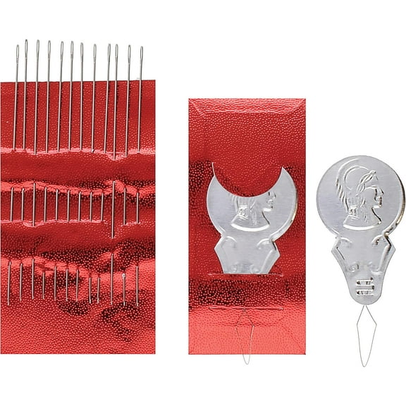 The Beadsmith Basic Elements Beading Needles - Size 10, Pack of 12, Includes 2 Needle Threaders – Use for Loom Weaving Beadwork, Off-loom Stitching and Jewelry Making with Seed Beads