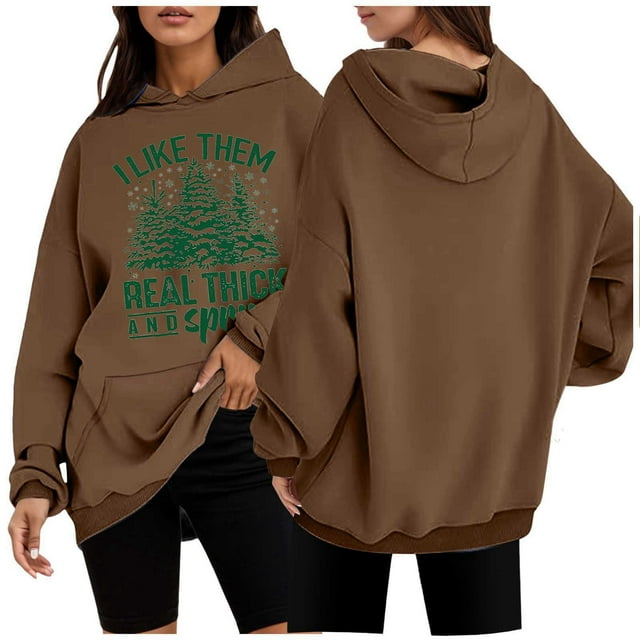 WEAIXIMIUNG Custom Sweatshirt Front and Back Ladies Christmas Series Printed Sports Hooded Long Sleeve Hoodie Lady