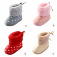 thumbnail image 3 of Baby Boys Girls Fleece Fur Winter Warm Snow Boots Soft Sole Crib Shoes Booties for Newborn Infant Toddler 0-6 Months, 3 of 7