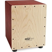 Pyle Wooden Stringed Acoustic Jam Cajon Drum Percussion Box Hand Instrument, Red