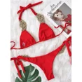 thumbnail image 2 of Bañador Tie Dye de 3 piezas para mujer, ropa de playa Sexy con espalda descubierta y cordones, trajes de baño con conjunto de Bikini con cuello Halter, 2 of 5