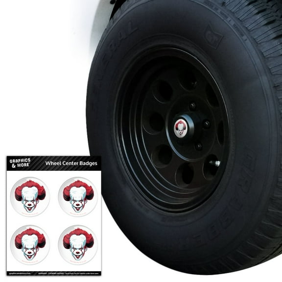 IT Pennywise Come Home Tire Wheel Center Cap Resin-Topped Badges Stickers