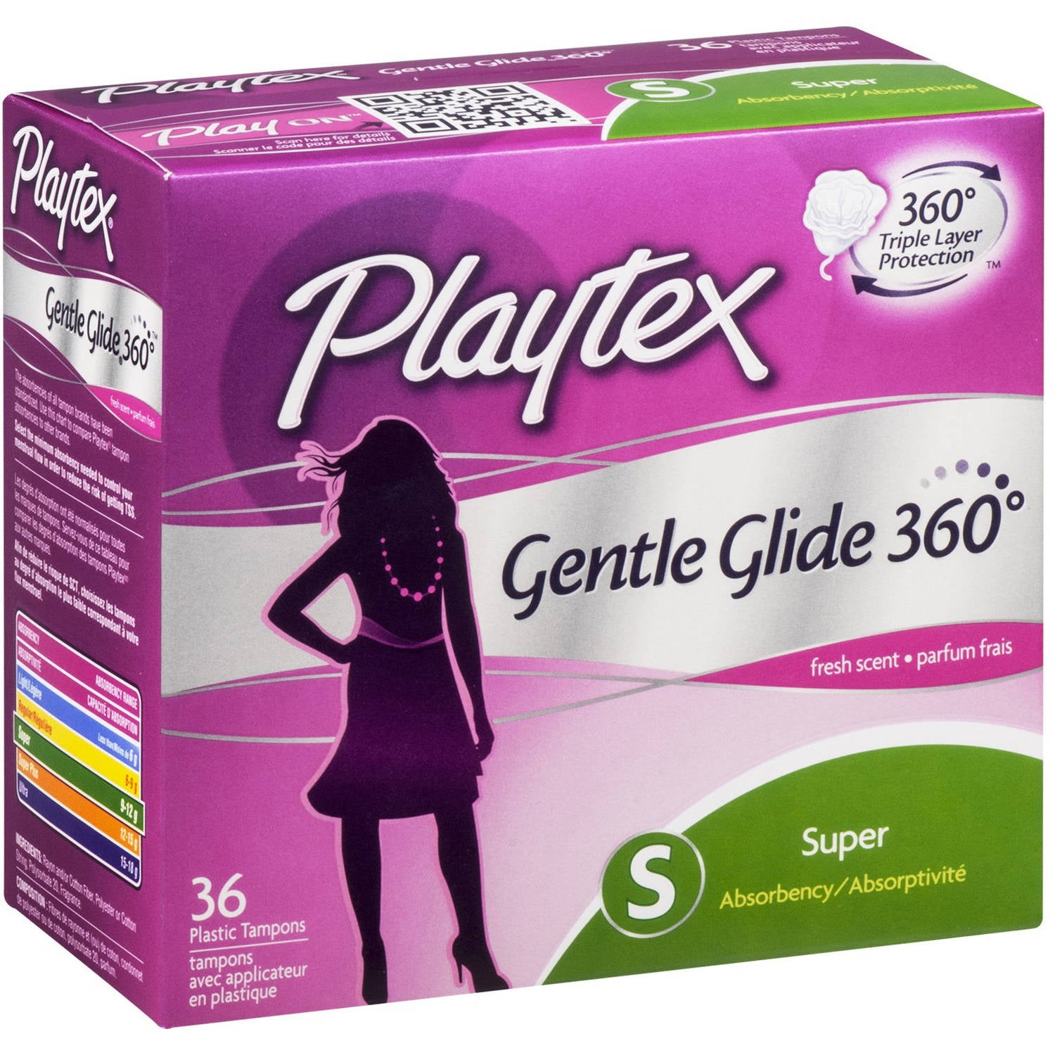 Playtex Super Deoderant Tampons, 36 CT (Pack of 6)