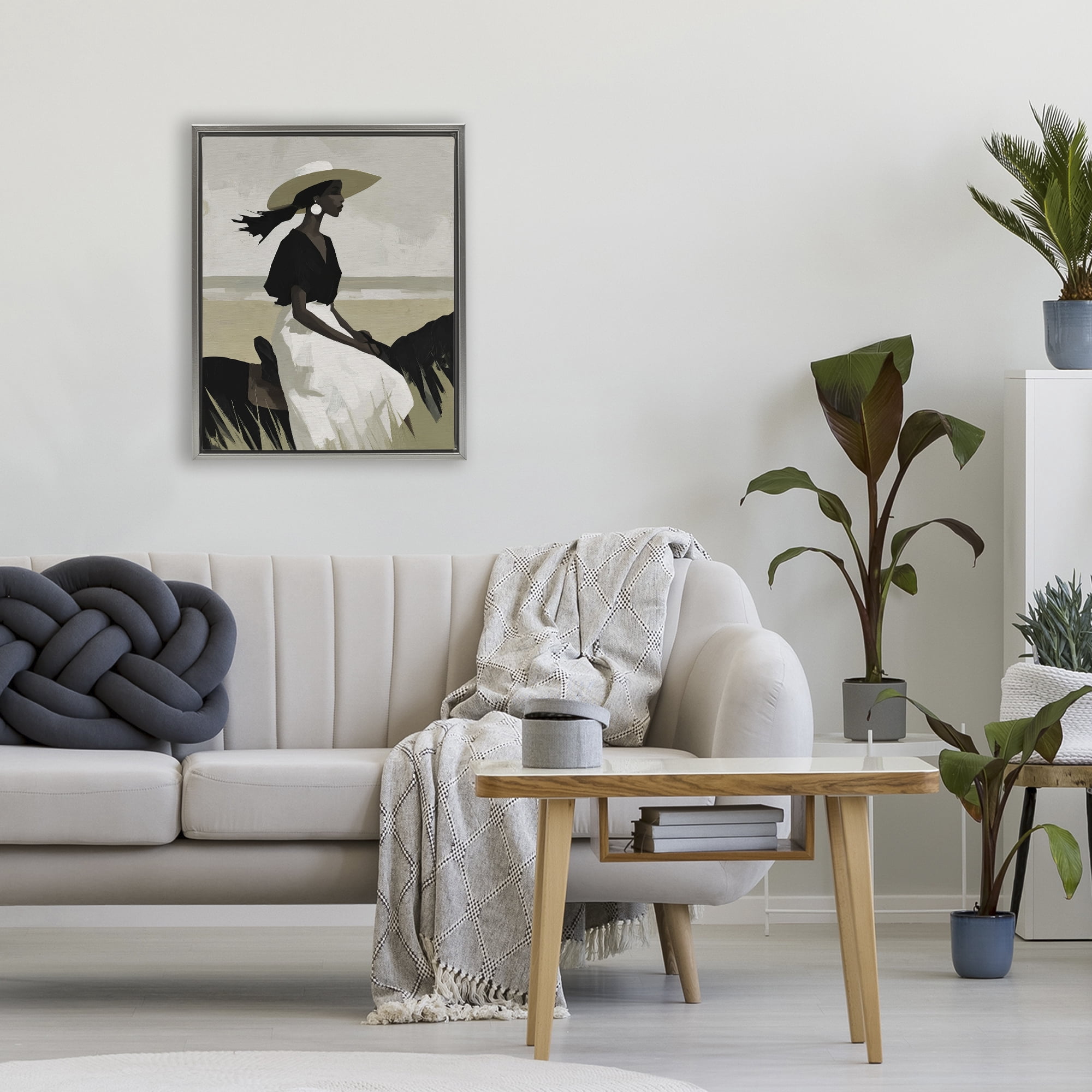 Stupell Industries Equestrian Windswept Muse Gray Framed Floater Canvas Wall Art, design by Svetlana Aleynikova