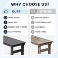 thumbnail image 6 of FUNDAZE HDPE Outdoor Bar Height Table, Oversized Rectangle Patio Table with Umbrella Hole & Footrest, Weather Resistant Tall Side Table for Garden, Poolside, Balcony, Gray, 6 of 8