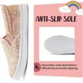 thumbnail image 3 of Bocca Girls A-pink Glitter Slip on Sneakers Kids Canvas Walking Shoes Size 3, 3 of 6