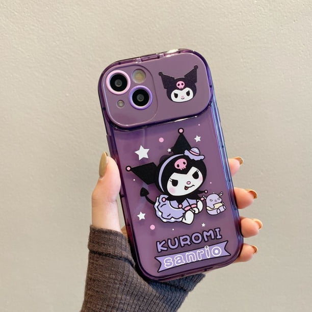 Púrpura Kuromi Colgante Preciso Lente De Cámara Soporte Protector De Maquillaje Espejo Funda Xiaomi Redmi Note 12 Pro Max 11 11S 5G K30 K40 POCO F3 X5 De Silicona Gao Jiahui unisex