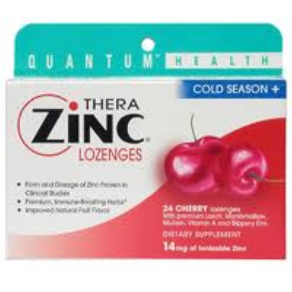 Quantum Health Thera Zinc Cold Season+ Lozenges Cherry 24 Each (Pack of