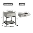 thumbnail image 7 of Nightstand-Bedside Table with Charging Station Type-C&USB Ports, Modern End Table with 1-Drawer Storage Cabinet, Side Table for Bedroom Living Room(Grey), 7 of 7