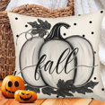 thumbnail image 5 of Fall Pumpkin Pillow Covers 20x20 Inch Black and White Polka Dot Pumpkin Autumn Maple Leaves Throw Pillow Cases Harvest Thanksgiving Halloween Holiday Cushion Cover for Sofa Couch, 5 of 6