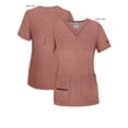 thumbnail image 5 of Adar Pro Scrubs For Women - Elevated V-Neck Scrub Top - P4212 - Heather Coffee - 3X, 5 of 7