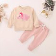 thumbnail image 2 of HCNTES Baby Girl Clothes Winter Toddler Clothes Baby Girls Dinosaurs Rhinos Embroidery Long Sleeve Graphic Sweatshirt Pants Girls Warm Winter Outfits Set Baby Girl Winter Clothes, 2 of 5