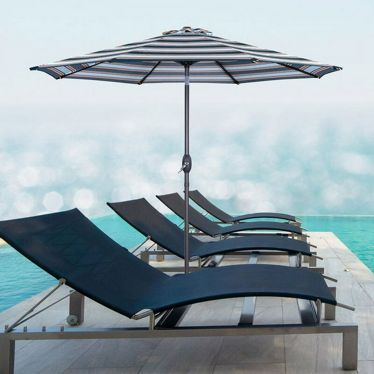 Superjoe 9 ft Striped Patio Umbrella Market Umbrella with Superjoe 9 ft Striped Patio Umbrella Market Umbrella with