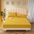 thumbnail image 2 of Christmas Decor New Double Bed Fitted Sheet Piece Non Slip Fixed Bed Cover All Inclusive Mattress Protection Bed Cover Soft Fiber Suitable for Sleeping Naked, Yellow, 2 of 6