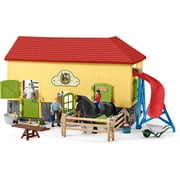 Schleich - Farm World: Horse Stable Set with Rider Figurines, Horse Toys & Accessories, 82 Pcs