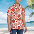 thumbnail image 5 of Xecao Hand Drawn Tomatoes print Hawaiian shirt - a stylish short-sleeve button-down for men, perfect for casual beach and tropical outings., 5 of 9