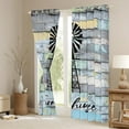 thumbnail image 3 of Homewish Enjoy Farm Life Blackout Curtains Set of 2 (52x84 Each), Light Blue Cabin Wooden Plank Window Curtains, Countryside Style Curtains and Drapes, Living Room Curtains Decor, 3 of 6