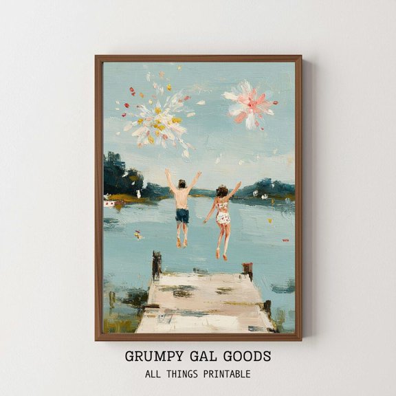 Vintage Lake Life Wall Art Print