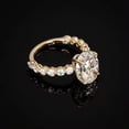 thumbnail image 3 of solitaire jewels 3.75CT Oval Moissanite Hidden Halo Engagement Ring For Women, 14K Yellow Gold, 3 of 6