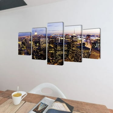 vidaXL Canvas Wall Print Set Birds Eye View of New York Skyline 79" x 39"