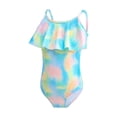 thumbnail image 3 of MIASHUI Girls One Piece Bathing Suit Sleeveless Ruffles Swimsuits Kids Beach Swimwear,Mint Green,5-6 Years, 3 of 9