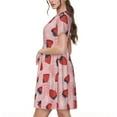 thumbnail image 2 of Balery Strawberries Pattern Womens Dresses Loose Short sleeve Sundresses Swimsuit Coverup 2025 Summer Casual Dress for Women - A-Line Swing Dress, 2 of 6