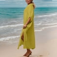 thumbnail image 6 of Haivin Woman's Solid Color Bamboo Cotton Sun Shirt with Turn-Down Collar, Lightweight Sun Protective Beach Cover-Up for Bikini and Daily Wear, 6 of 9