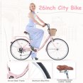 thumbnail image 2 of 【LuckyNote】7 Speed City Bike for Women Steel Frame Included Basket Shimano Shifting Dual Brakes (Multi-Color), 2 of 5
