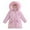Pink, variant on lnmuld Kids Down Jacket Girl Winter Coats Heavyweight Hooded Jacket Kid Snow Outwear Solid Color Size:7-8 Years
