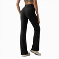 thumbnail image 2 of NOLDARES Women’s Flare Leggings High Waisted Bootcut Yoga Pants Tummy Control Seamless Flared Bell Bottom Workout Gym Pants(L040-Black), 2 of 8