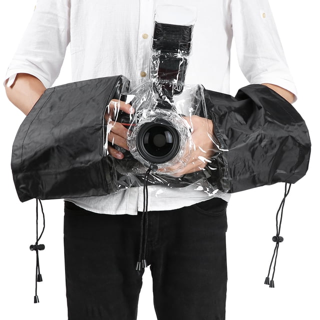 Negro Fotografía Universal DSLR Cámara Impermeable Cubierta De Lluvia Accesorios De Fotografía