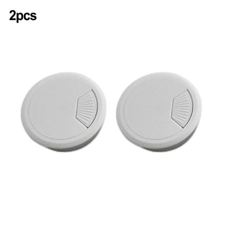 

BSTHOE 2pcs Desk Plastic Grommet Table Cable Computer Desk Cover Wire Hole Cover