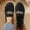 #228-Black, variant on Metal Chain Decor Wool Loafers for Women – Comfortable Elevated Flat Sole with Wide Width Fall & Winter Casual Shoes for Everyday Outfits