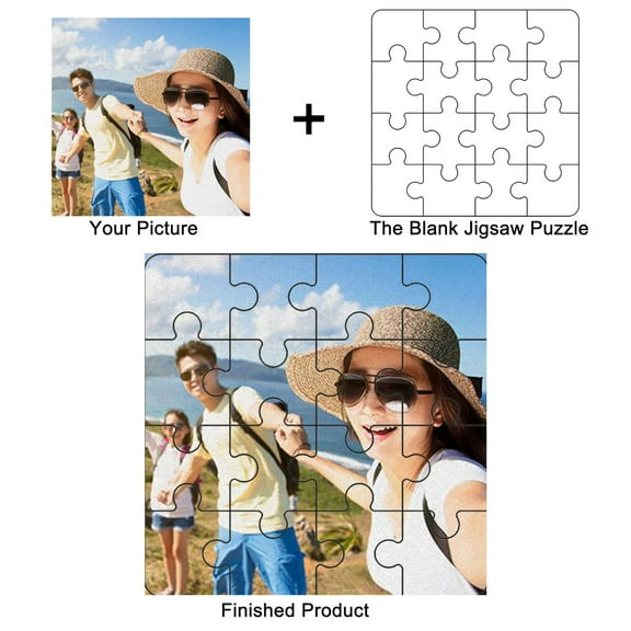 Custom Photo Puzzle Picture Puzzle 4x4 Inch 16 Unique for Wedding Birthday Valentine Father's Day Family Keepsake