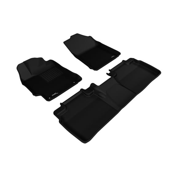 3D MAXpider Custom Fit KAGU Floor Mat (BLACK) Compatible with TOYOTA CAMRY/CAMRY HYBRID 2015-2017 - Full Set