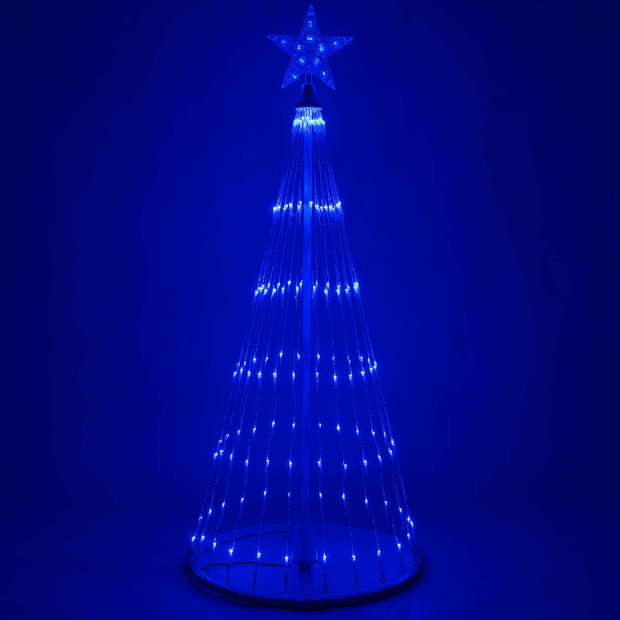 Wintergreen Lighting 4ft Blue Outdoor Christmas Light Show Cone Tree