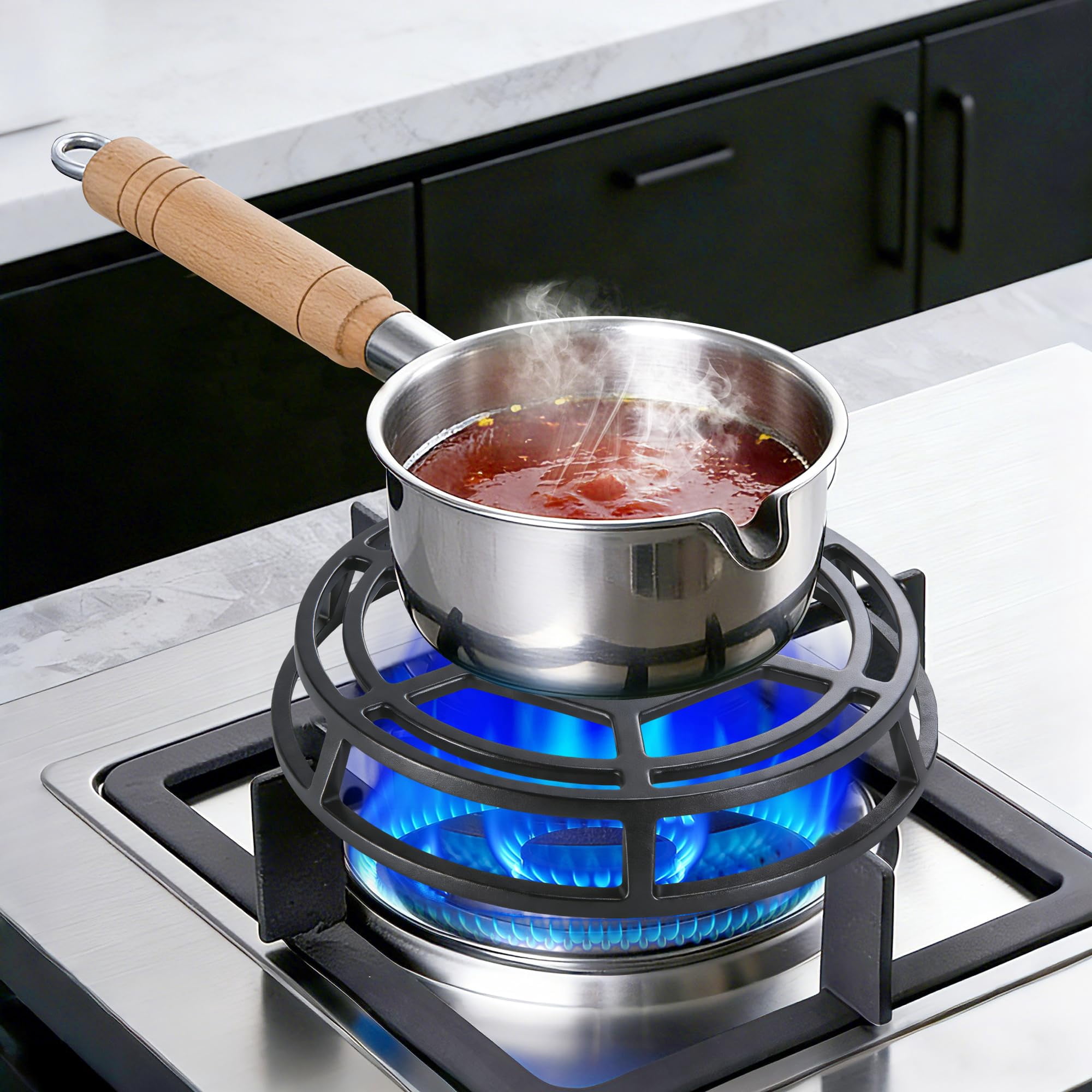 Ebaokuup 9.3" Cast Iron Heat Diffuser for Slow Cooking & Temperature Control
