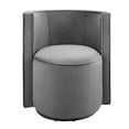 thumbnail image 5 of Swivel Armchair Chair, Grey Gray, Velvet, Living Kitchen Cafe Bistro Hospitality Restaurant, Modern Contemporary Boutique HB34554, 5 of 9
