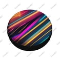thumbnail image 4 of Abstract Lines Colorful Neon Pattern Polyester Universal Spare Wheel Tire Cover Wheel Covers for Trailer RV SUV Truck Camper, 4 of 4